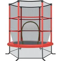 COSTWAY Gartentrampolin, Ø 165 cm, Trampolin, mit Sicherheitsnetz, bis 135KG belastbar