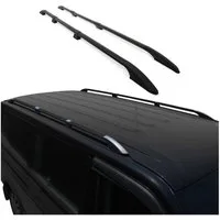 OMAC Dachträger Dachreling für VW Caddy Maxi 3 2003-2015 L2 Langer RS Alu Schwarz (6-St), Rostbeständig, Einfache Montage, Korrosionsbeständig
