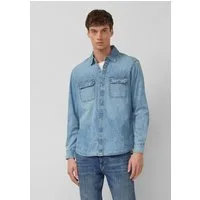 s.Oliver Langarmhemd Hemd Regular Fit: Denimhemd aus reiner Baumwolle