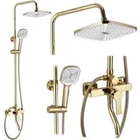 wohnwerk.idee Duschsystem Design Duscharmatur mit Regenbrause und Handbrause
