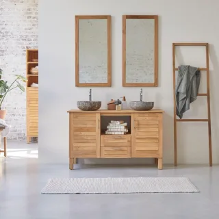 Badunterschrank aus massives Teakholz 125 Soho