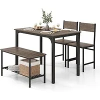 KOMFOTTEU Essgruppe, (Set, 4-tlg), Industriedesign mit Metallgestell