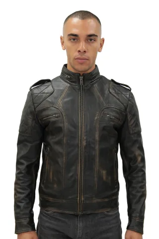 Herren-Vintage-Leder-Racing-Bikerjacke-Brooklyn