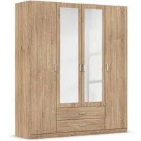 rauch Kleiderschrank Schrank Garderobe Ankleide GAMMA Breiten 91/136/181/226/271/315/360 cm (in 3 Ausstattungen BASIC/CLASSIC/PREMIUM (inkl. SOFT-CLOSE-Funktion) verschiedene Griff-Varianten, mit Spiegel TOPSELLER MADE IN GERMANY