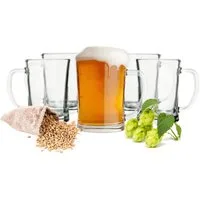 Sendez Bierglas 6 Biergläser mit Henkel 500ml Bierseidel Bierkrüge Bierkrug Glas, 6-tlg., Glas