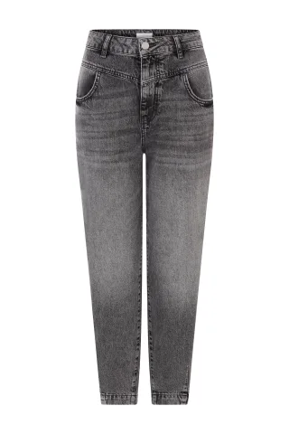 Rich & Royal - Slouchy Sustainable Cotton Stone Grey denim grey - Gr. - 28/32