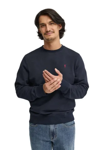 Sweatshirt marineblau im Relaxed Fit mit Rigby Go Stickerei