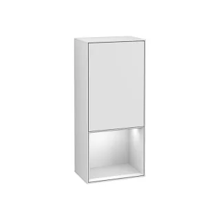 Villeroy und Boch Finion Seitenschrank F550MTMT 41,8x93,6x27cm, rechts, Regal unten White Matt, White matt lacquer