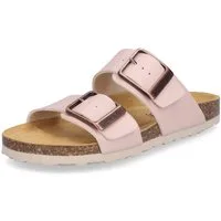 MIDS MIMI Damen Pantolette rosa, Zweiriemer, bronzefarbene Schnalle & ergonomisches Lederfußbett