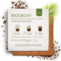 Growgreens Pflanzerde Bio Kokoserde gepresst im Quellbeutel - Biolog. torffreie Anzuchterde, im Beutel