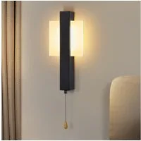 ZMH LED Wandleuchte Innen Wandlampe mit Schalter 3000K Warmweiß, LED fest integriert, warmweiß