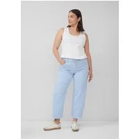 s.Oliver 7/8-Hose Jeans-Hose Cropped-Jeans / Straight Fit / Mid Rise / Straight Leg / offener Saum