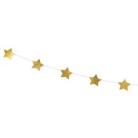partydeco Girlande, Girlande Sterne 3,6m Gold