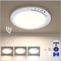 skelo LED Deckenleuchte 19CM Akku Lampe mit Bewegungsmelder 4000mAh, 3CCT Dimmbar & Timer, Wiederaufladbare Deckenleuchte, LED fest integriert, Kaltes Licht, Natürliches Licht, Warmes Licht, 3 Sensor Modus & Magnetische Deckenlampe ohne Bohren für Ke