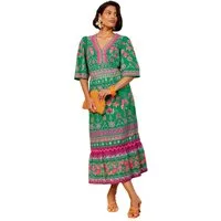 Love & Roses Midikleid Love & Roses Midikleid mit Zackenlitze, Petite (1-tlg)