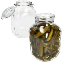 MamboCat Vorratsglas 2x PRIMA Vorratsglas 4,25L Bügelverschluss luftdicht Einmachgläser, Glas