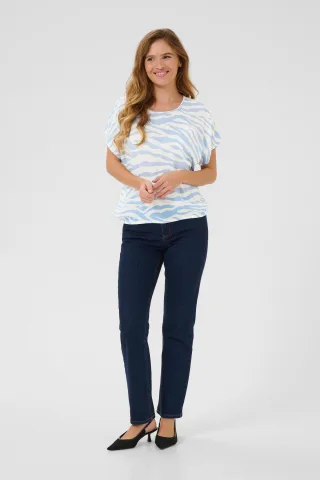 Ärmellose Bluse Loose fit Soft Chambray / Chalk Graphic blue white