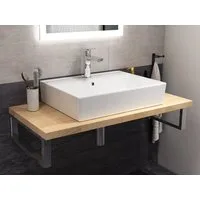 Aqua Bagno Waschbecken 55 cm. weiss glänzend eckig Wandhängend Waschtisch
