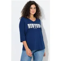 Ulla Popken T-Shirt Shirt New York Slim V-Ausschnitt 3/4-Arm