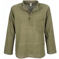 Guru-Shop Hemd & Shirt Nepal Fischerhemd, Goa Hippie Hemd, Yogahemd,.. Ethno Style, alternative Bekleidung