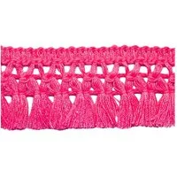 maDDma Webband 1m Fransenborte 32mm Meterware Quastenborte Zierborte Borte Farbwahl, pink