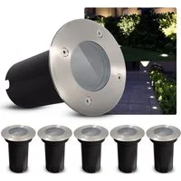 SSC-LUXon LED Gartenstrahler Bodeneinbauleuchte KALPA rund silber IP67 ohne Leuchtmittel, ohne Leuchtmittel