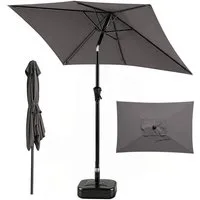 SUNULA Sonnenschirm Marktschirm Neigbar mit Kurbel Gartenschirm Outdoor Wetterfest, LxB: 300x200 cm, sonnenschirm 300 x 200, 30° knickbar, UV 50+, für Garten, Terrasse