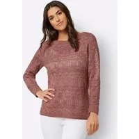 Sieh an! Strickpullover Ajour-Pullover Langarm Ajour