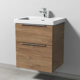 Sanipa 3way Waschtischunterbau zu Villeroy & Boch Subway 3.0 Waschtisch mit 2 Auszügen, Eiche-Kansas UM85259