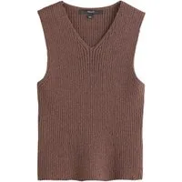 Next Trägertop Gestricktes Frottee-Trägertop mit V-Ausschnitt (1-tlg)