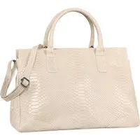 Toscanto Henkeltasche Toscanto Damen Henkeltasche Leder Tasche (Henkeltasche), Damen Leder Henkeltasche, beige ca. 40cm