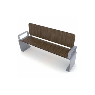 Robuste Parkbank 159x42x78 cm - Wetterfeste Gartenbank aus Kiefernholz und Stahl - Öffentliche Sitzbank für 4 Personen - PRO Still - Wickey