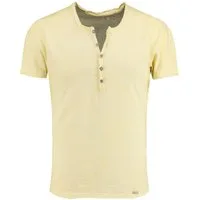 Key Largo Henleyshirt Lemonade vintage Look uni Basic MT00122 mit Knopfleiste unifarben kurzarm slim fit