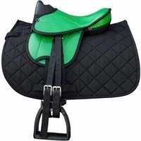 Brama-West Reitkissen "My happy Pony" Sattelset für Shetty Pony Holzpferd, Geeignet für Holzpferd/Pferdebauchumfang von 120 cm bis 145 cm