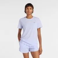 New Balance Laufshirt Sport Essentials Heathertech T-Shirt sportlicher Stil mit Label-Applikation, aus Baumwolle und Polyester