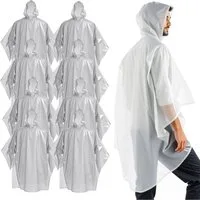 Outdoorn Regenponcho 6x Einweg Regenjacke & Regenponcho mit Kaputze - Einmal Regenjacke (6er Set, 6-St)