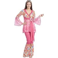 JADEO Kostüm Hippie-Damenkostüm 60er-Kostüm pink-bunt