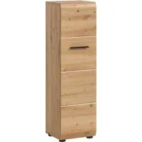 welltime Stauraumschrank FLORENZ, Höhe 106 cm, 1 Tür, 4 Fächer, stehend & hängend montierbar (1-St., TOPSELLER) Türanschlag wechselbar, hochwertige MDF Front, Badschrank, Bad