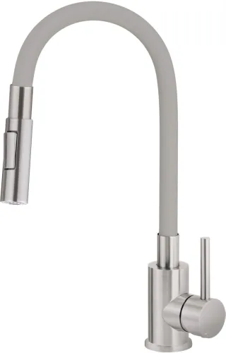 Neuesbad Spültischarmatur mit FLEXIBLE Auslauf, 2-Funktion SPRAY, Edelstahl-Grau NB1DEBOCS7401