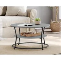 VASAGLE Couchtisch Couchtisch, Wohnzimmertisch, rund, Holz, klein (inkl. Zubehörpaket & Anleitung), Sofatisch, Ø 80 x 45 cm, einfacher Aufbau, mit doppeltem Stauraum