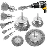 FELIXLEO Drahtbürste Drahtbürste Set 9 teilig für Bohrmaschine Rost Farbe Entfernen, (1-tlg)