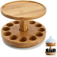 BlingBin Ablageregal Aromatherapie-Öl-Halter Ätherisches Öl Display Ständer Holzorganisator, 1er Set 1-tlg., 2-stöckiger Ölkasten-Aufbewahrungsregal für Ätherische Öle und Duftöle