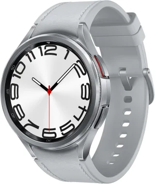 Samsung Galaxy Watch 6 Classic [WiFi + LTE inkl. Kunstlederarmband silber] 47mm Edelstahlgehäuse silber