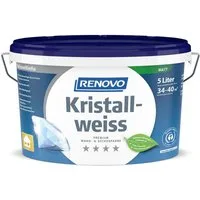 Renovo Wandfarbe Renovo Premium Wand- und Deckenfarbe Kristallweiss matt 5,0 Ltr.