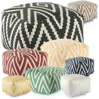 Amagohome Bodenkissen Kelim Sitzwürfel 50x50 H35cm Pouf Fußhocker Sitzhocker Bodenkissen Fuß