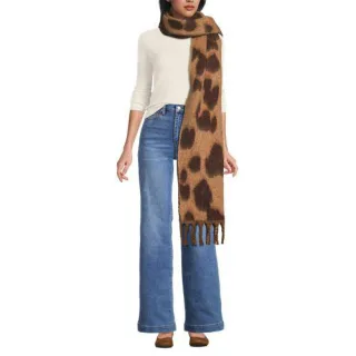 Schal mit Leoprint, Damen,  Braun, Polyester, by Lands' End