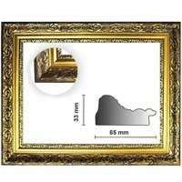 Bilderrahmen Neumann Einzelrahmen Barockrahmen gold fein verziert 840 ORO, Bilderrahmen barock gold