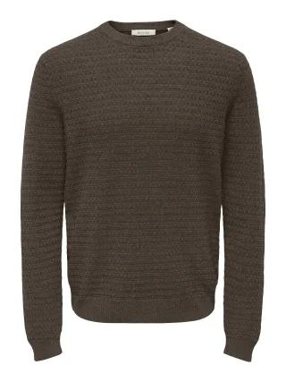 ONLY&SONS - ONSLOUI LS STRUCTURE CREW REG NOOS Coffee Bean - Gr. - M