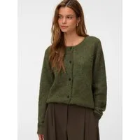 Vero Moda Strickjacke VMNOVAH LS O-NECK BUTTON CARDI GA NOOS Materialmix, regular fit