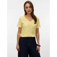 Vero Moda Kurzarmshirt VMPAULINA SS V-NECK T-SHIRT JRS NOOS Baumwolle